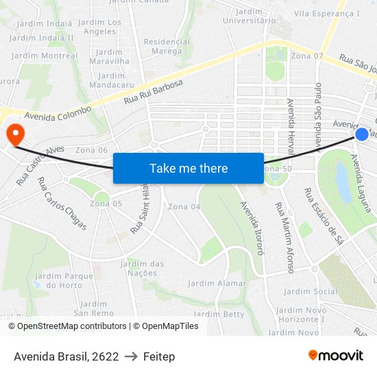 Avenida Brasil, 2622 to Feitep map