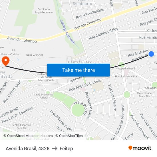 Avenida Brasil, 4828 to Feitep map