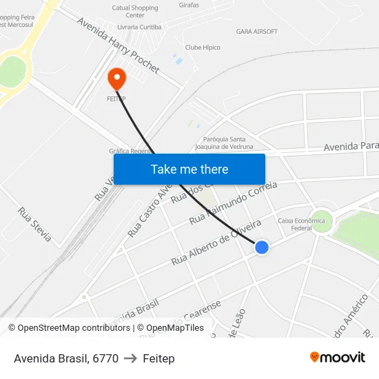 Avenida Brasil, 6770 to Feitep map