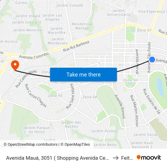 Avenida Mauá, 3051 ( Shopping Avenida Center ). to Feitep map