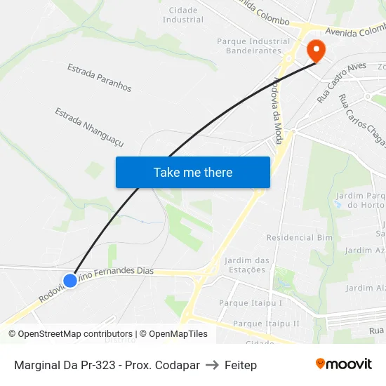 Marginal Da Pr-323 - Prox. Codapar to Feitep map