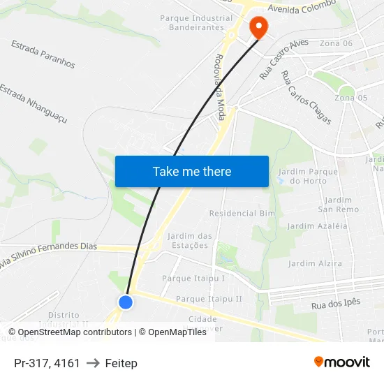 Pr-317, 4161 to Feitep map