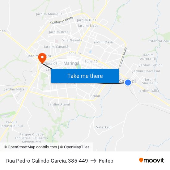 Rua Pedro Galindo García, 385-449 to Feitep map