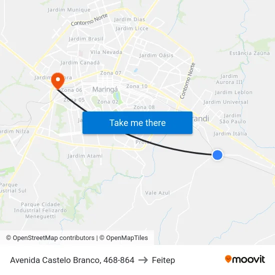 Avenida Castelo Branco, 468-864 to Feitep map