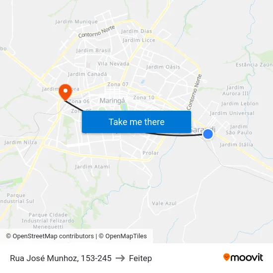 Rua José Munhoz, 153-245 to Feitep map