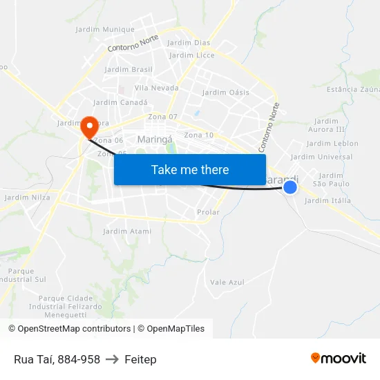 Rua Taí, 884-958 to Feitep map
