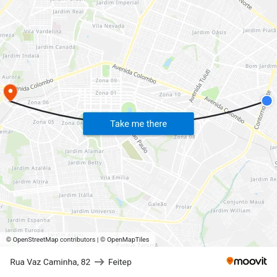 Rua Vaz Caminha, 82 to Feitep map