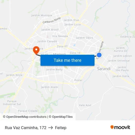 Rua Vaz Caminha, 172 to Feitep map