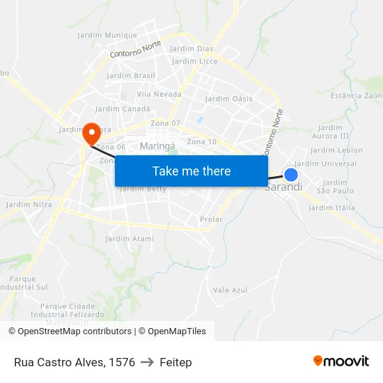 Rua Castro Alves, 1576 to Feitep map