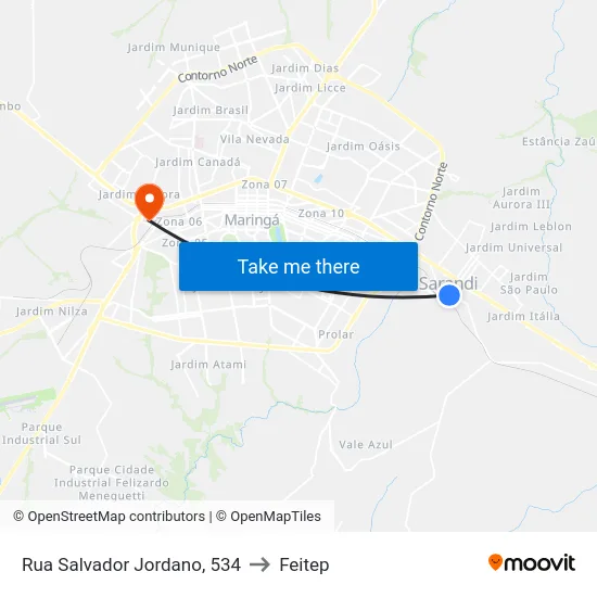 Rua Salvador Jordano, 534 to Feitep map