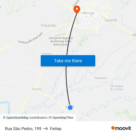 Rua São Pedro, 199 to Feitep map