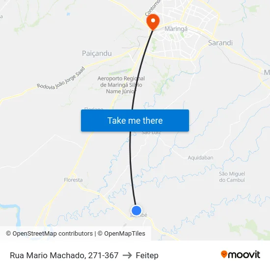 Rua Mario Machado, 271-367 to Feitep map