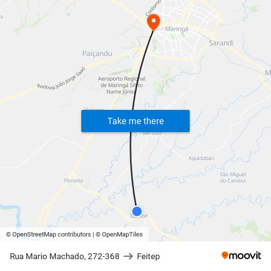 Rua Mario Machado, 272-368 to Feitep map