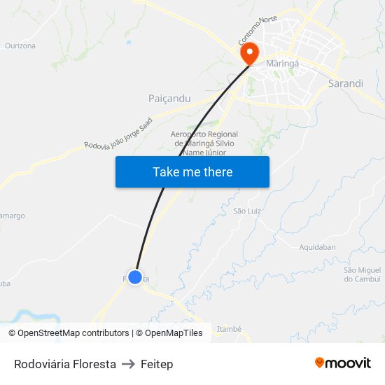 Rodoviária Floresta to Feitep map