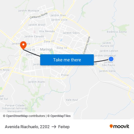 Avenida Riachuelo, 2202 to Feitep map