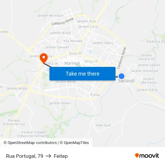Rua Portugal, 79 to Feitep map