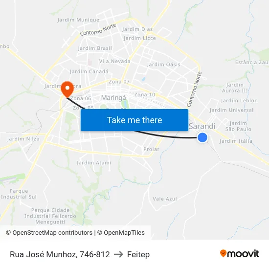 Rua José Munhoz, 746-812 to Feitep map
