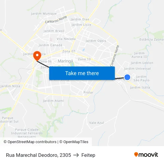 Rua Marechal Deodoro, 2305 to Feitep map