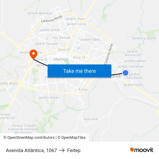 Avenida Atlântica, 1067 to Feitep map