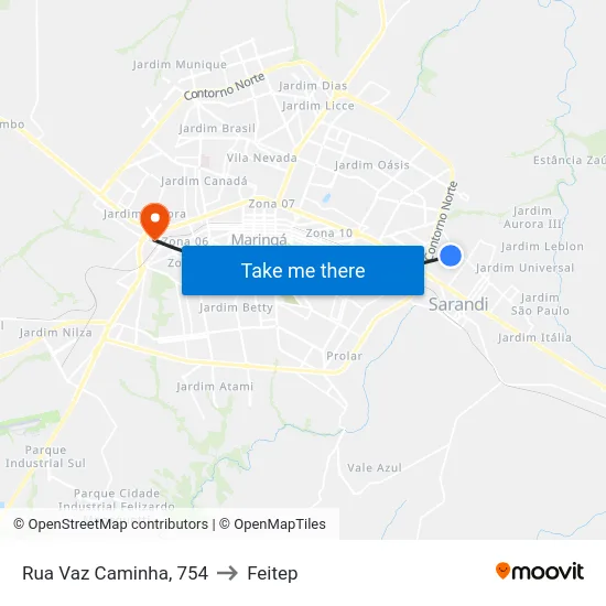 Rua Vaz Caminha, 754 to Feitep map