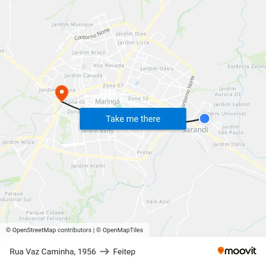 Rua Vaz Caminha, 1956 to Feitep map