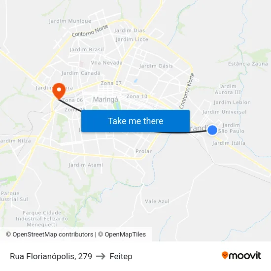 Rua Florianópolis, 279 to Feitep map