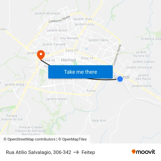 Rua Atílio Salvalagio, 306-342 to Feitep map