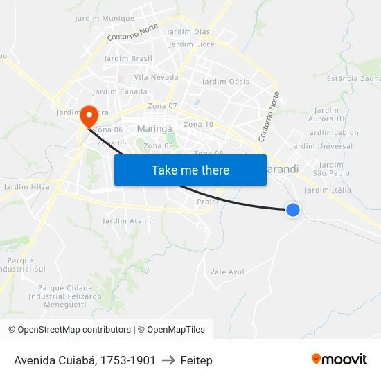 Avenida Cuiabá, 1753-1901 to Feitep map