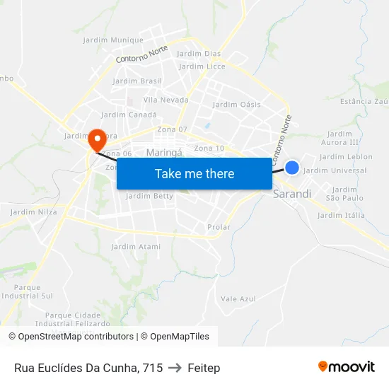 Rua Euclídes Da Cunha, 715 to Feitep map