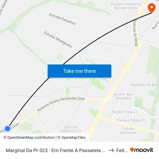 Marginal Da Pr-323 - Em Frente A Passarela Frigorifico to Feitep map