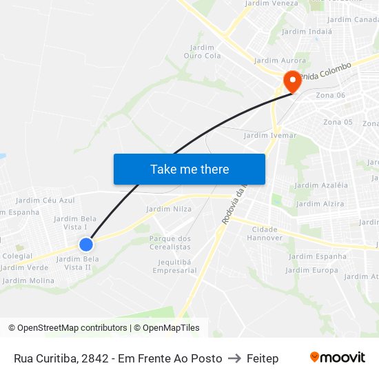 Rua Curitiba, 2842 - Em Frente Ao Posto to Feitep map