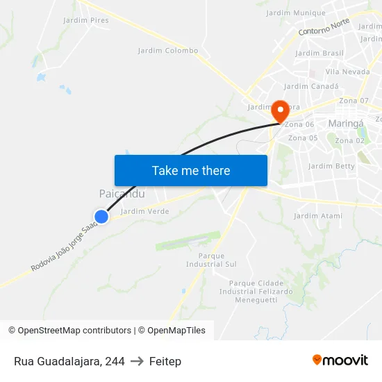 Rua Guadalajara, 244 to Feitep map