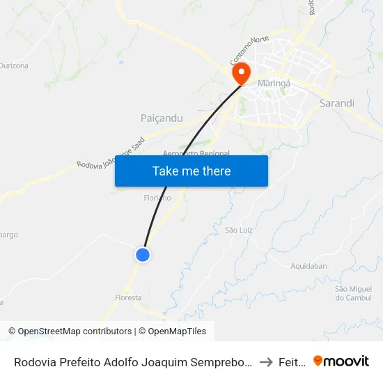 Rodovia Prefeito Adolfo Joaquim Semprebom, 960 to Feitep map