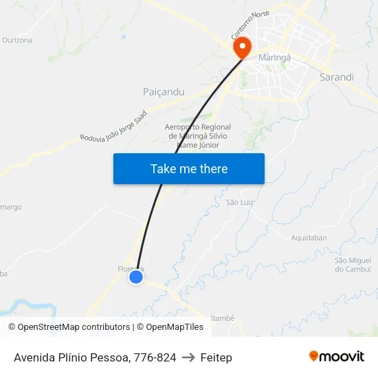 Avenida Plínio Pessoa, 776-824 to Feitep map