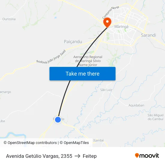 Avenida Getúlio Vargas, 2355 to Feitep map