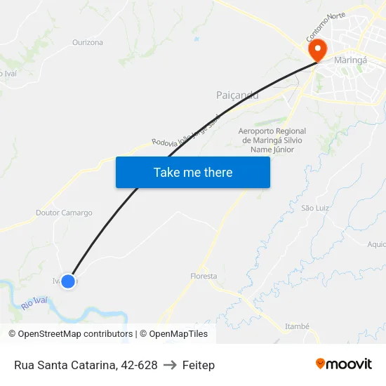 Rua Santa Catarina, 42-628 to Feitep map