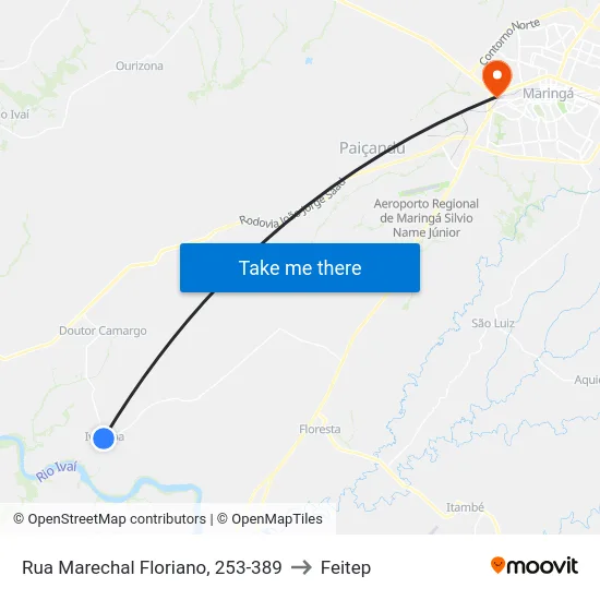 Rua Marechal Floriano, 253-389 to Feitep map