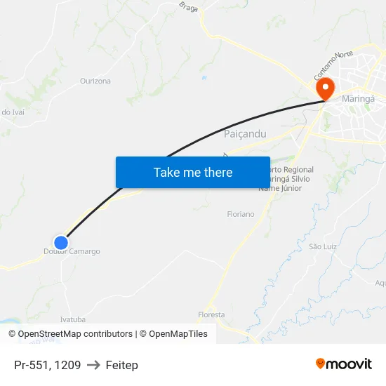 Pr-551, 1209 to Feitep map