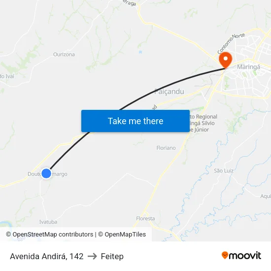 Avenida Andirá, 142 to Feitep map
