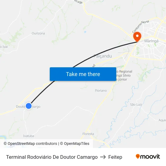 Terminal Rodoviário De Doutor Camargo to Feitep map