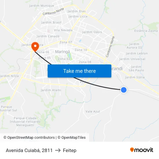 Avenida Cuiabá, 2811 to Feitep map