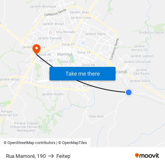 Rua Mamoré, 190 to Feitep map