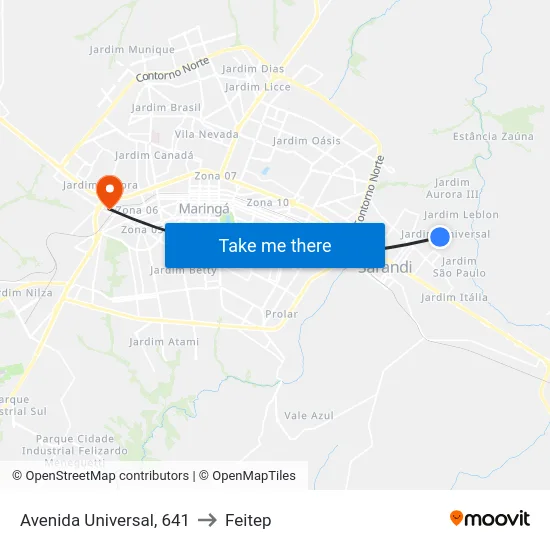 Avenida Universal, 641 to Feitep map