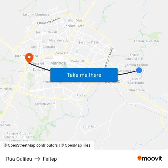 Rua Galileu to Feitep map