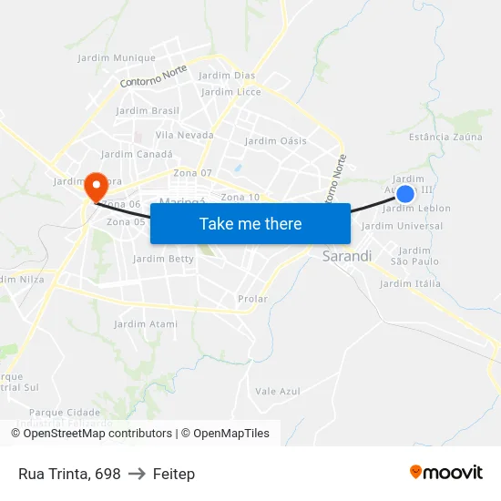 Rua Trinta, 698 to Feitep map
