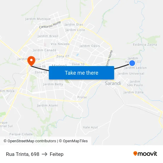 Rua Trinta, 698 to Feitep map