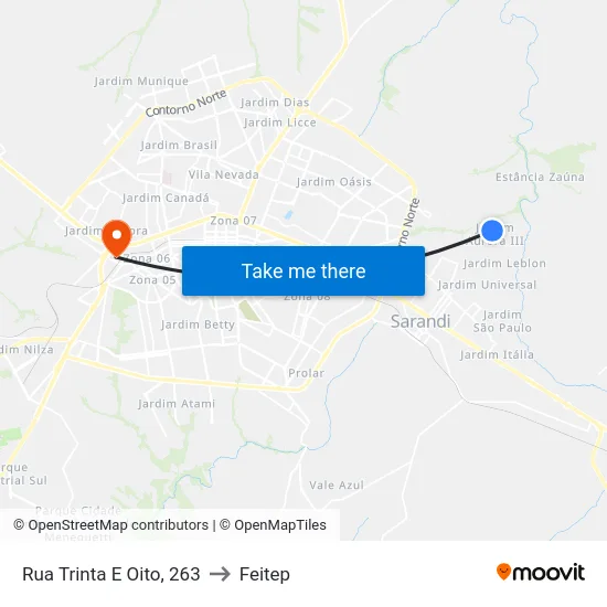 Rua Trinta E Oito, 263 to Feitep map