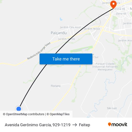 Avenida Gerônimo García, 929-1219 to Feitep map