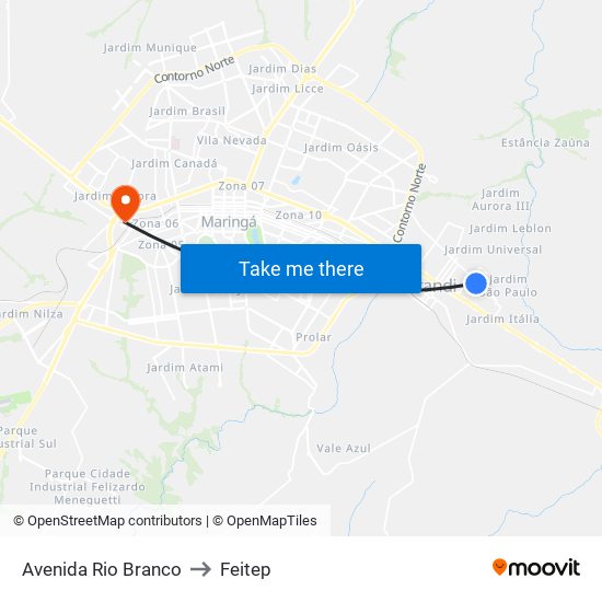 Avenida Rio Branco to Feitep map