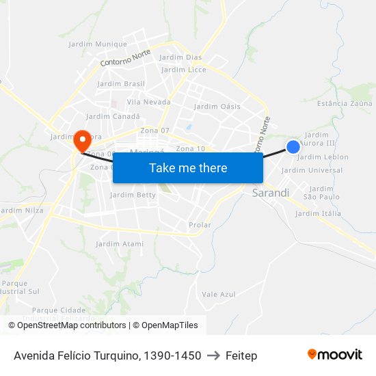 Avenida Felício Turquino, 1390-1450 to Feitep map